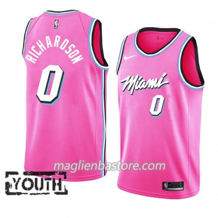 Maglia NBA Miami Heat Josh Richardson 0 2018-19 Nike Rosa Swingman - Bambino